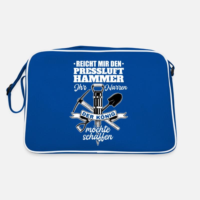 Reicht Mir den Presslufthammer Straßenbauarbeiter Retro Tasche