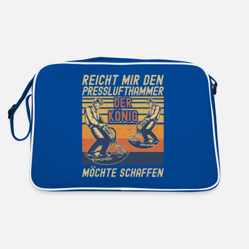 Reicht Mir den Presslufthammer Straßenbauarbeiter Retro Tasche