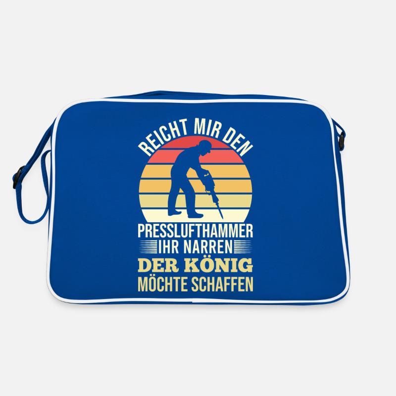 Reicht Mir den Presslufthammer Straßenbauarbeiter Retro Tasche