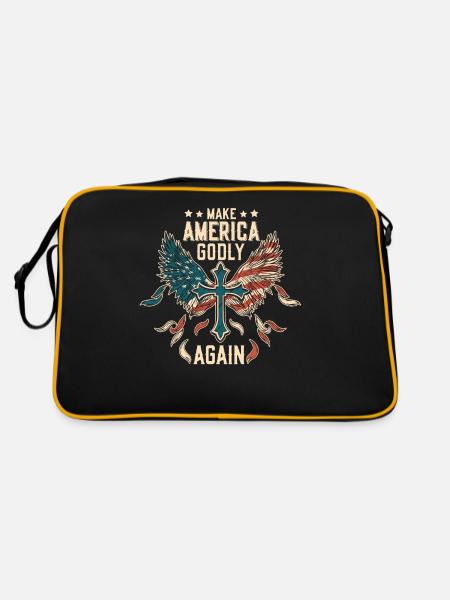 Make America Godly Again Love God's Faith - Retro Bag - black/gold - Back