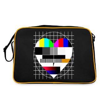 Test Picture Heart I Love 90s Party Love 80s - Retro Bag - black/gold - Back