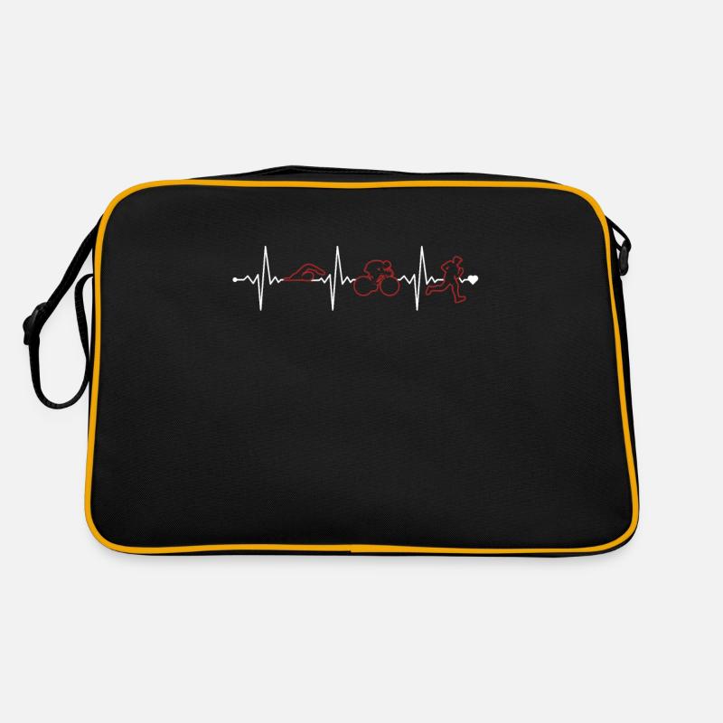 Triathlon Heartbeat Triathlonrad Triathlet Profi Retro Tasche