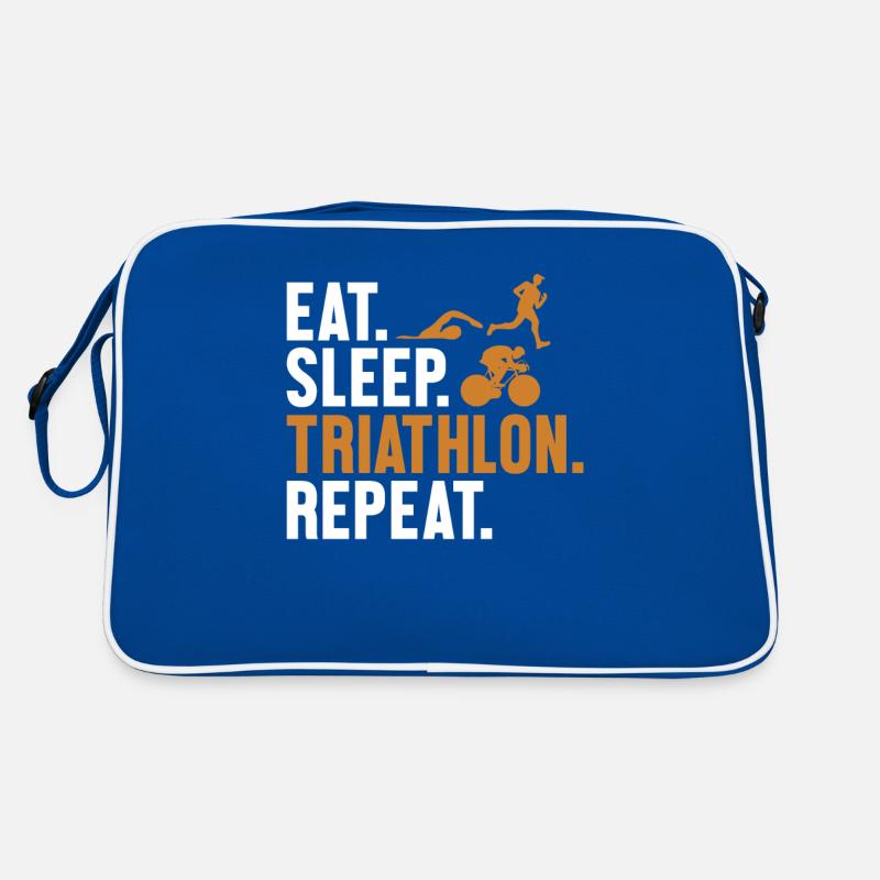 Eat Sleep Triathlon Repeat Triathlete Training Retro Bag