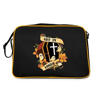 Halloween ghosts funny saying get in looser - Retro Bag - black/gold - Back