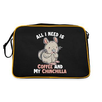 Le café et mon Chinchilla Longtail Longhair - Sac Retro - noir/or - Dos