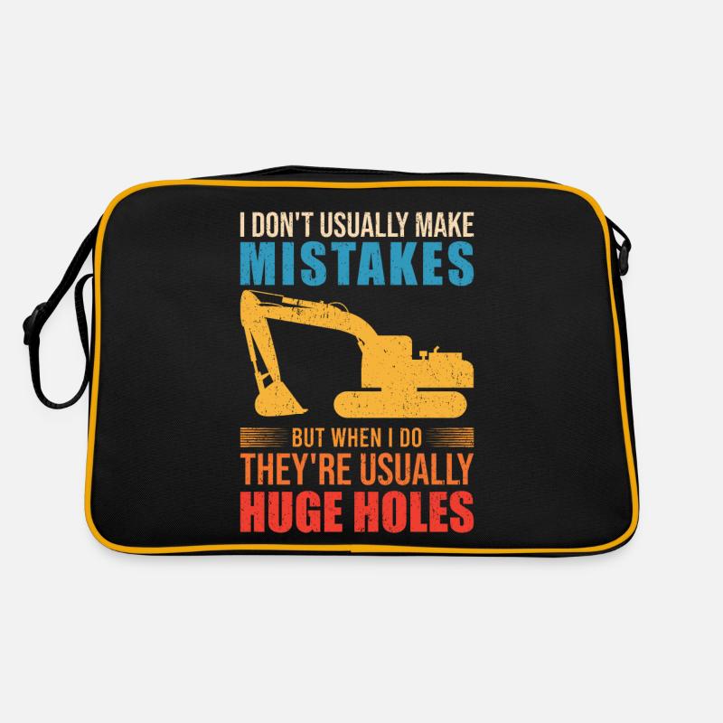 Retro Bagger Spruch Baggerfahrer Baustelle Retro Tasche