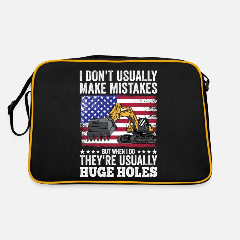Retro Bagger Spruch Baggerfahrer Baustelle Retro Tasche