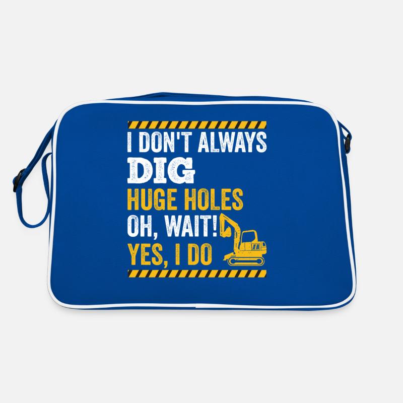 Retro Bagger Spruch Baggerfahrer Baustelle Retro Tasche