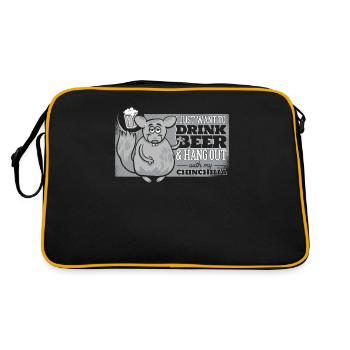 Just Drink Beer And Hang Out Short Tail Long Hair - Retro Bag - black/gold - Back