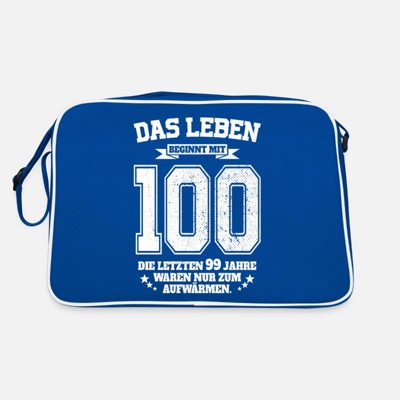 100. Geburtstag Geschenk Das Leben Beginnt Mit 100 Retro Tasche