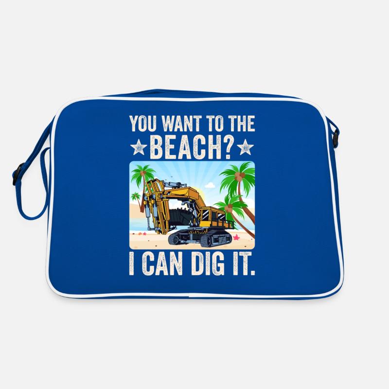 Retro Bagger Spruch Baggerfahrer Baustelle Retro Tasche