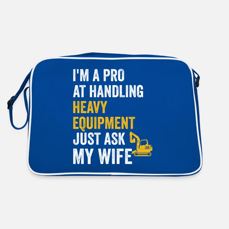 Retro Bagger Spruch Baggerfahrer Baustelle Retro Tasche