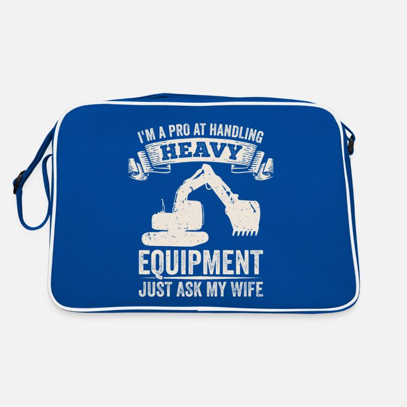 Retro Bagger Spruch Baggerfahrer Baustelle Retro Tasche