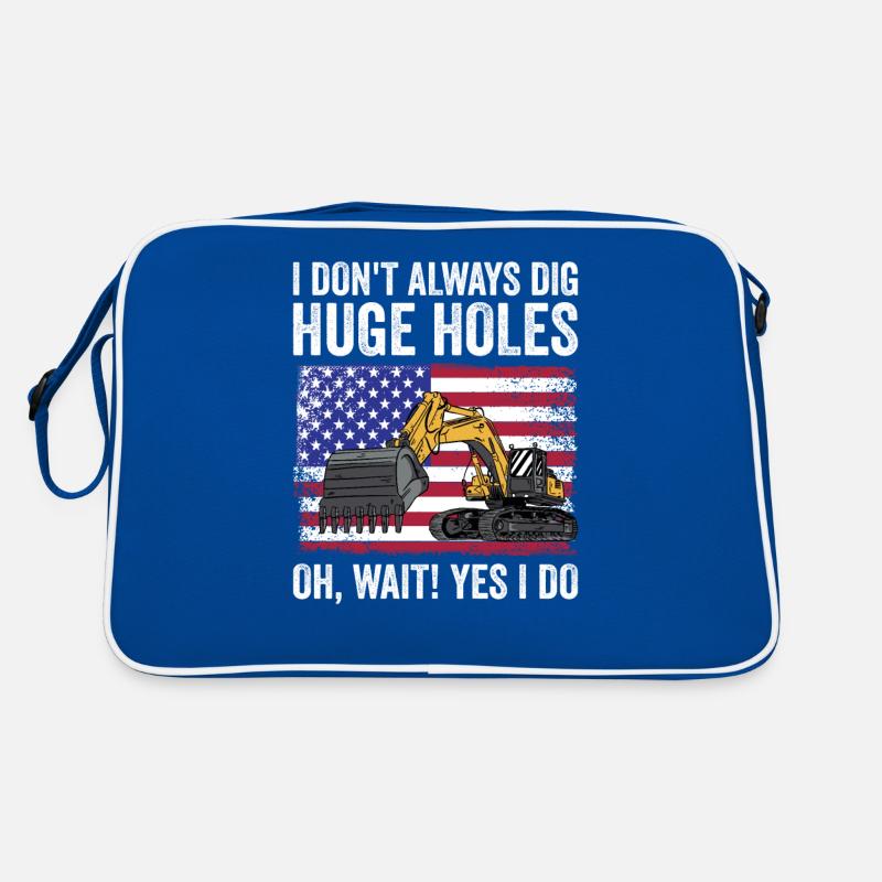 Retro Bagger Spruch Baggerfahrer Baustelle Retro Tasche