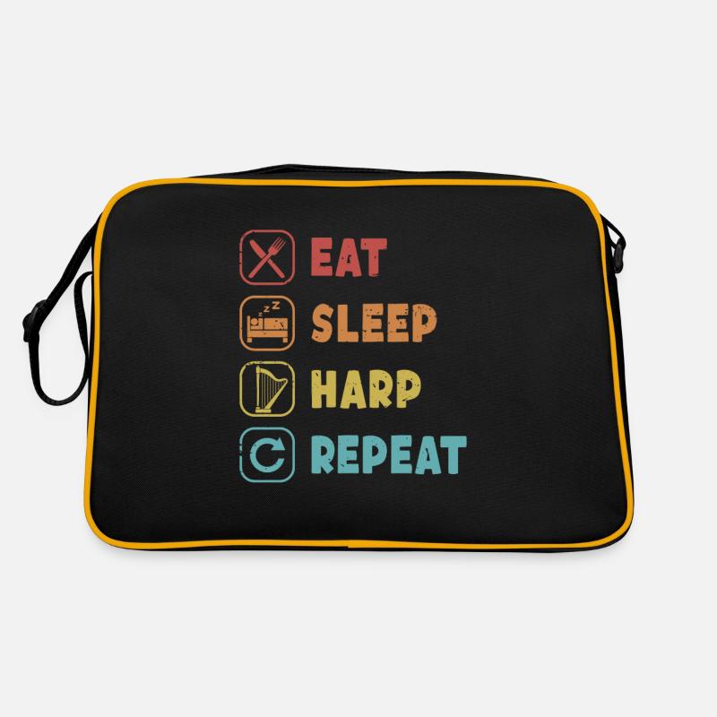 Manger Dormir Harpe Répéter Concert Harpe Harpe Musique Sac Retro