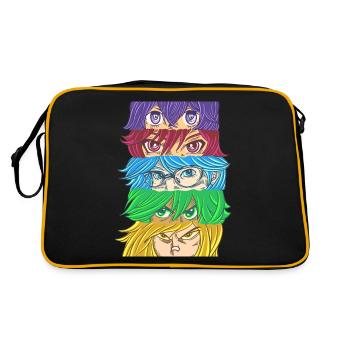 Personnage d’anime Yeux Dessin Manga Dessin Animé - Sac Retro - noir/or - Dos