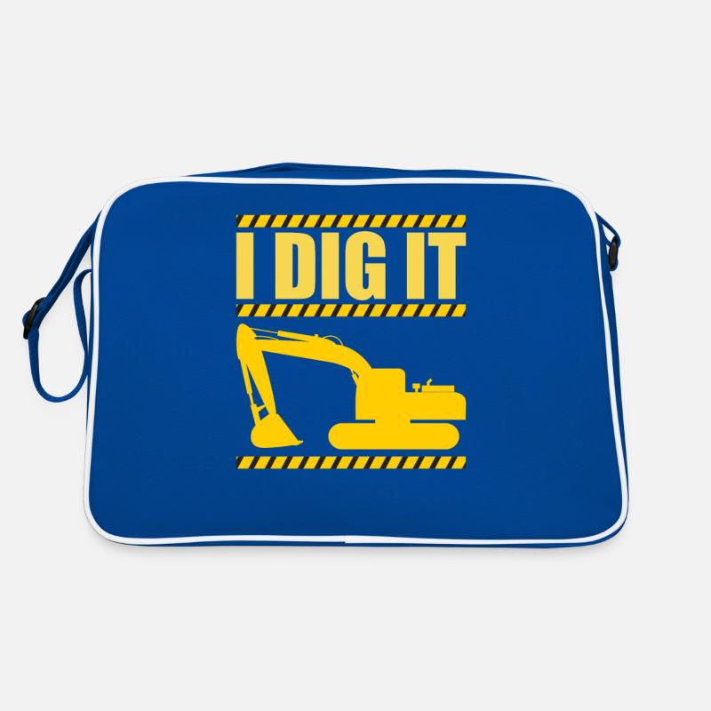 Retro Bagger Spruch Baggerfahrer Baustelle Retro Tasche