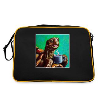 Oilpainting Happy Turtle Turtle - Retro Bag - black/gold - Back
