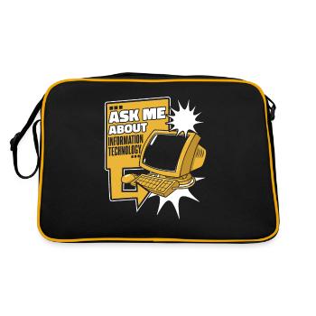 Ask Me About Information Technology IT Operations - Retro Bag - black/gold - Back