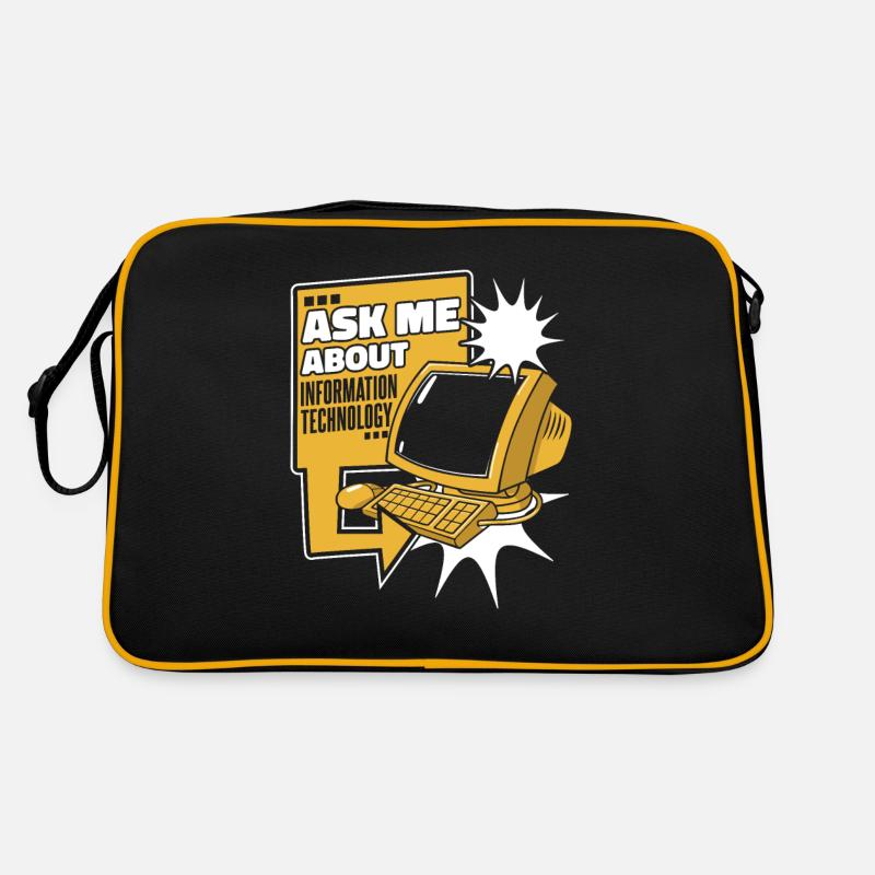 Ask Me About Information Technology IT-Betrieb Retro Tasche