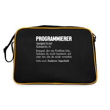 Programmer Definition Developer Coder - Retro Bag - black/gold - Back