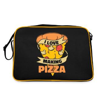 I love making pizza pizza oven pizza pizza tray - Retro Bag - black/gold - Back