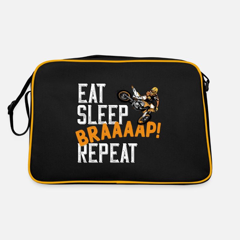 Motocross Mangez Sleep Braaaap! Répéter le dicton Sac Retro