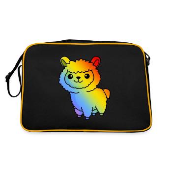 Alpaca Comic Animal - Retro Bag - black/gold - Back