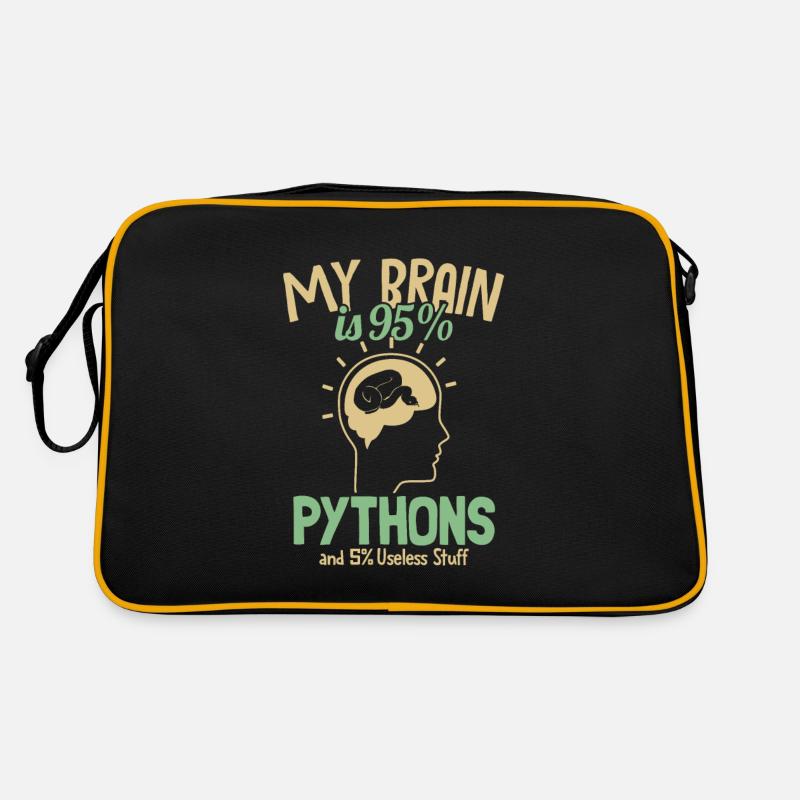 My Brain is 95% Pythons Python Schlange Banana Retro Tasche