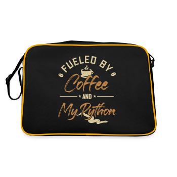 Fueled by Coffee and my Python Python Banana Ball - Retro Bag - black/gold - Back