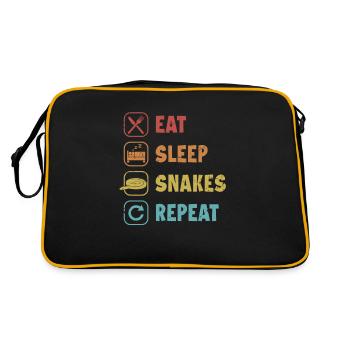 Eat Sleep Snakes Repeat Snake Python Banana - Retro Bag - black/gold - Back