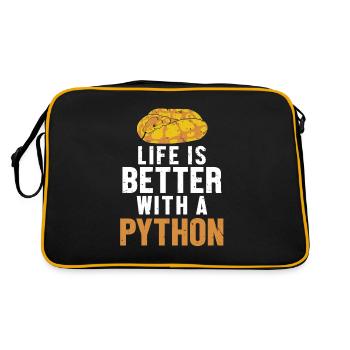 La vie est meilleure avec une boule de banane serpent Python - Sac Retro - noir/or - Dos