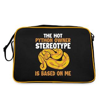 Hot Python Owner Stereotype Based On Me Banana - Retro Bag - black/gold - Back