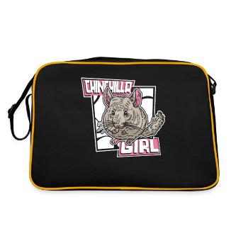 Chinchilla Girl Longhair Shorttail Long Tail - Sac Retro - noir/or - Dos