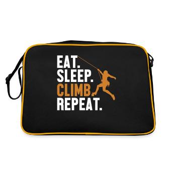 Eat Sleep Climb Repeat Alpinklettern - Retro Tasche - Schwarz/Gold - Hinten