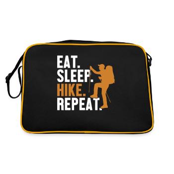 Eat Sleep Hike Repeat Mountain Hiking Hiking Trekking - Retro Bag - black/gold - Back