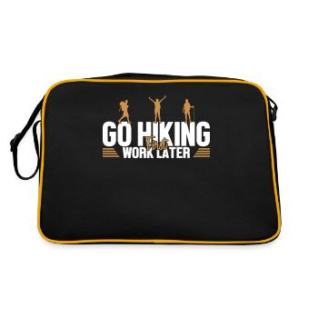 Hiking First Work Later Mountain Hiking Hiking - Retro Bag - black/gold - Back
