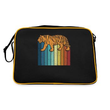 Retro Big Cat King Tiger Wildcat Siberian - Retro Bag - black/gold - Back