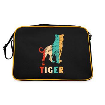Retro Wildcat Big Cat King Tiger Siberian - Retro Bag - black/gold - Back