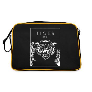 Tiger Chinese Hanzi Big Cat King Tiger - Retro Bag - black/gold - Back
