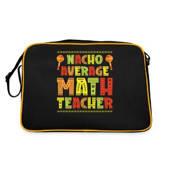 Mexican Food Nacho Math Teacher Mathematics - Retro Bag - black/gold - Back