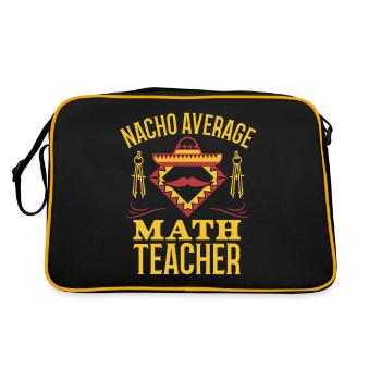 Mexican Food Nacho Math Teacher Mathematics - Retro Bag - black/gold - Back