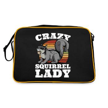 Crazy Squirrel Lady Squirrel Fuchshörnchen - Retro Tasche - Schwarz/Gold - Hinten