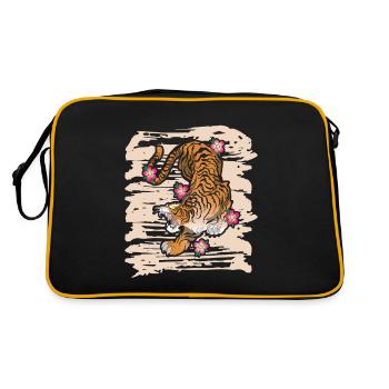 Chat sauvage Big Cat King Tiger Tigre de Sibérie - Sac Retro - noir/or - Dos
