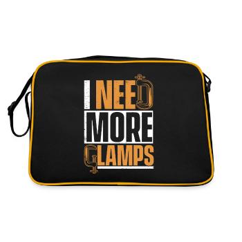 I Need More Clamps Tischler Carpenter Schreiner - Retro Bag - black/gold - Back