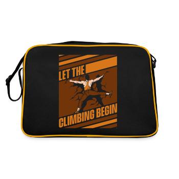 Let The Climbing Begin Bouldern Speedklettern - Retro Tasche - Schwarz/Gold - Hinten