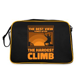 Best View Comes After The Hardest Climb Kraxler - Retro Tasche - Schwarz/Gold - Hinten