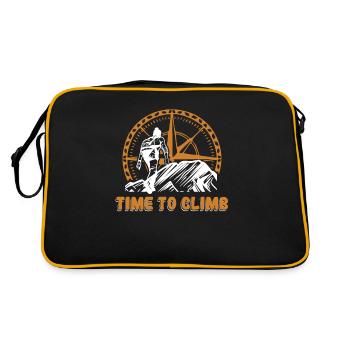Time To Climb Alpinklettern Sportklettern Kraxler - Retro Tasche - Schwarz/Gold - Hinten