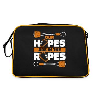 Our Hopes Are In The Ropes Speedklettern Kraxler - Retro Tasche - Schwarz/Gold - Hinten
