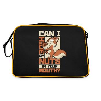 Hide My Nuts In Your Mouth Squirrel Eichhörnchen - Retro Tasche - Schwarz/Gold - Hinten